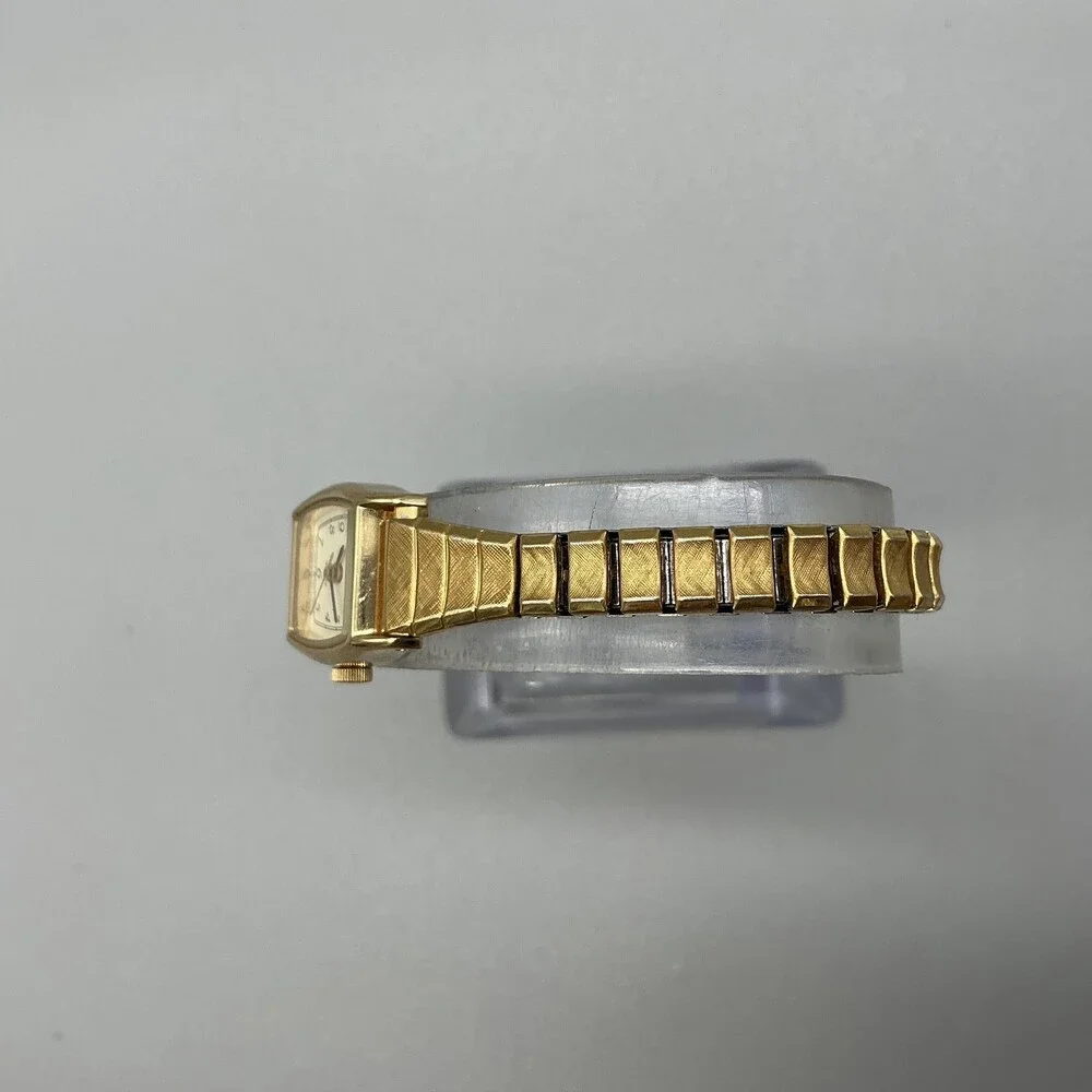 Pulsar V401-5000 Womens Watch 16mm Gold Tone Stretch Band New Battery